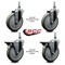 Service Caster 5 Inch Gray Polyurethane 10 MM Threaded Stem Caster Set 2 Brakes SCC SCC-TS20S514-PPUB-M1015-2-PLB-2 - alternate 4